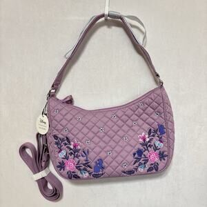 Disney Vera Bradley Beauty & the Beast Floral Embroidered Quilted Shoulder Bag